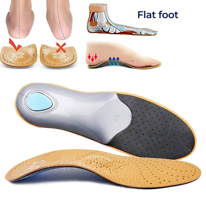 LeatherGuard Orthopedic Leather Shoe Insole | Shock Absorption - Arch Support - Comfortable Insole - Foot Pain Relief - Moisture Wicking