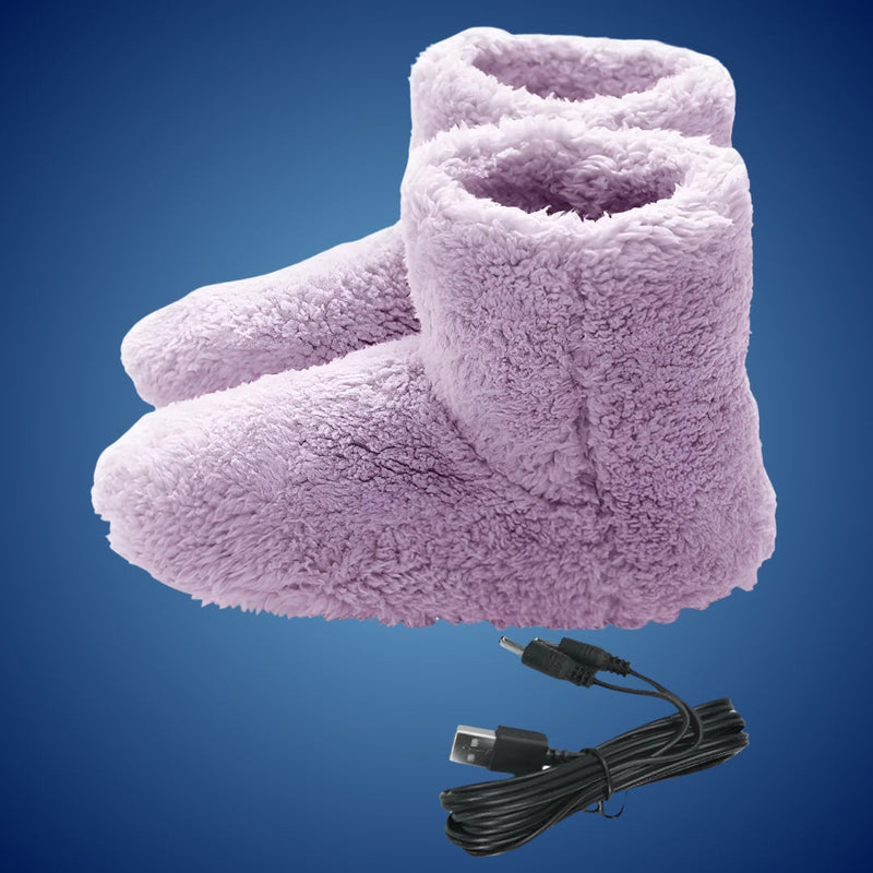 HeatComfort | Electric Heated Slippers – Soft Fleece – USB Charging – Soothes Cold Feet